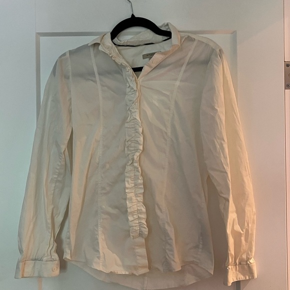 Burberry Ruffle Front Tuxedo Cotton Shirt - Picture 3 of 11